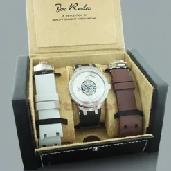 White Men's Skeleton AutomaticJoe Rodeo Diamond Watch 2.20ct -PNZ Watches Shop mens skeleton watches joe rodeo diamond watch 220ct p 45429box