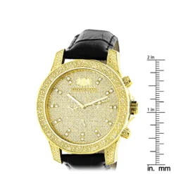 Men's Yellow Gold Plated Watch With Diamonds 0.5ct Luxurman 9 Men's Yellow Gold Plated Watch With Diamonds 0.5ct Luxurman -PNZ Watches Shop mens yellow gold plated watch with diamonds 05ct luxurman ruler