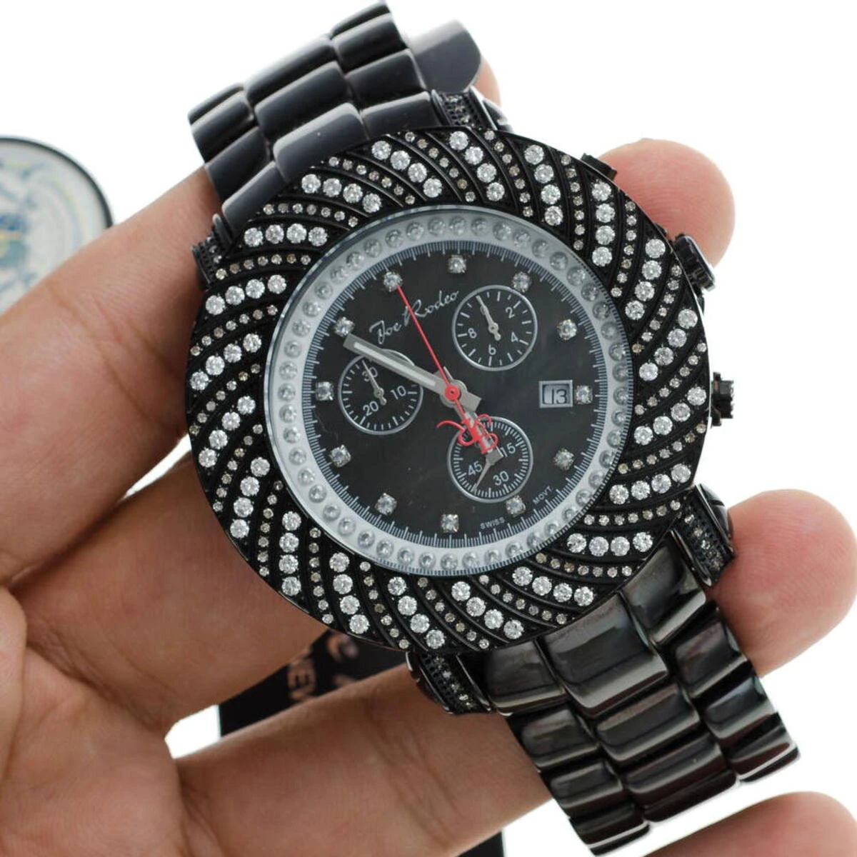 New Joe Rodeo Junior Diamond Watch 4.25 Black 8 New Joe Rodeo Junior Diamond Watch 4.25 Black - Image 8