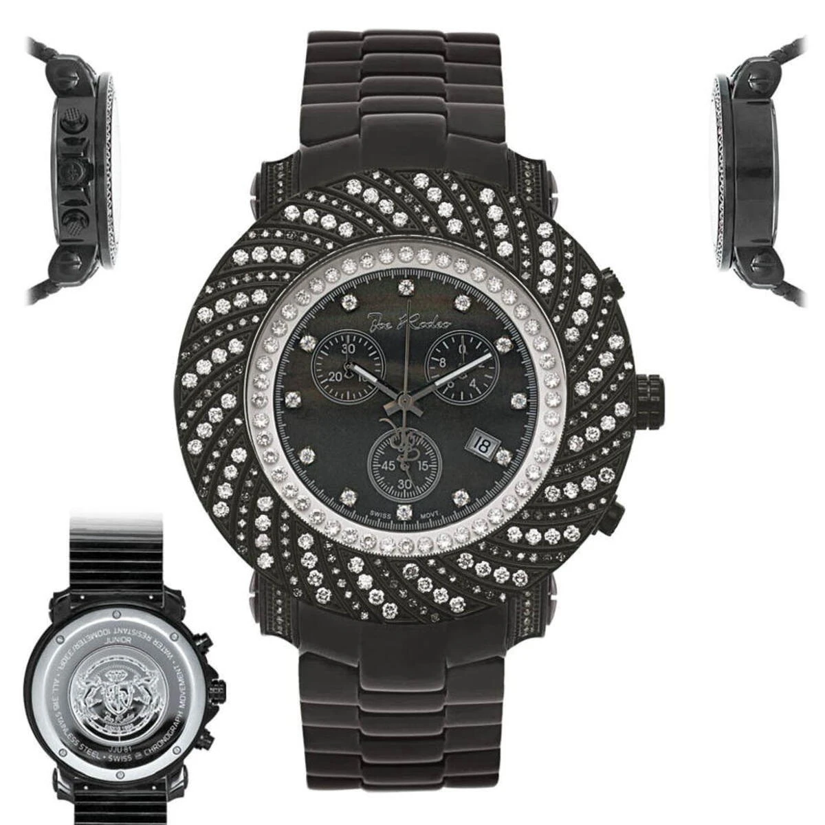 New Joe Rodeo Junior Diamond Watch 4.25 Black 6 New Joe Rodeo Junior Diamond Watch 4.25 Black - Image 6