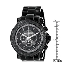 Oversized Luxurman Men's Black Diamond Watch 0.25ct 9 Oversized Luxurman Men's Black Diamond Watch 0.25ct -PNZ Watches Shop oversized luxurman mens black diamond watch 025ct ruler