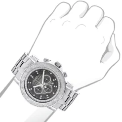 Oversized Men's Diamond Watch 0.25ct Black MOP Luxurman Escalade W Chronograph 8 Oversized Men's Diamond Watch 0.25ct Black MOP Luxurman Escalade W Chronograph -PNZ Watches Shop oversized mens diamond watch 025ct black mop luxurman escalade w chronograph 3