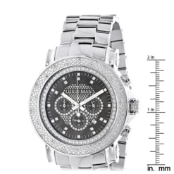 Oversized Men's Diamond Watch 0.25ct Black MOP Luxurman Escalade W Chronograph 9 Oversized Men's Diamond Watch 0.25ct Black MOP Luxurman Escalade W Chronograph -PNZ Watches Shop oversized mens diamond watch 025ct black mop luxurman escalade w chronograph ruler
