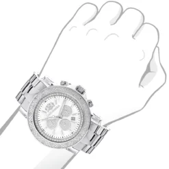 Oversized Men's Diamond Watch 0.25ct White Mop Luxurman Escalade Chronograph 7 Oversized Men's Diamond Watch 0.25ct White Mop Luxurman Escalade Chronograph -PNZ Watches Shop oversized mens diamond watch 025ct white mop luxurman escalade chronograph 1 bod