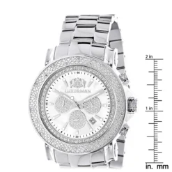 Oversized Men's Diamond Watch 0.25ct White Mop Luxurman Escalade Chronograph 9 Oversized Men's Diamond Watch 0.25ct White Mop Luxurman Escalade Chronograph -PNZ Watches Shop oversized mens diamond watch 025ct white mop luxurman escalade chronograph 1 ruler