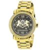 Yellow Gold Plated Large Men's Diamond Watch Luxurman Phantom