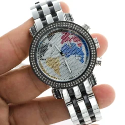Two Tone Joe Rodeo Diamond JoJo Watch 1.75ct World Map -PNZ Watches Shop two tone joe rodeo diamond jojo watch 175ct world map p 8584 bod3