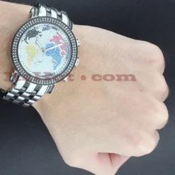 Two Tone Joe Rodeo Diamond JoJo Watch 1.75ct World Map -PNZ Watches Shop two tone joe rodeo diamond jojo watch 175ct world map p 8584bod