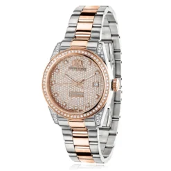 Women's 1.5ct Diamond Watch Two Tone Rose Gold Plated Luxurman Tribeca
