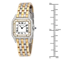 Two-tone Cartier Panthere 21mm Vintage Women's Diamond Watch 1CT -PNZ Watches Shop vintage diamond ladies watch 21mm cartier panthere 18k gold steel two tone ruler 1 20220806