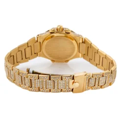 PNZ Watches Shop -PNZ Watches Shop watches 18k yellow gold patek philippe diamond watch for women 27mm white dial 11ct 968679 back