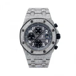 Audemars Piguet Royal Oak Offshore Chronograph 42mm Gray Dial Men's Diamond Watch