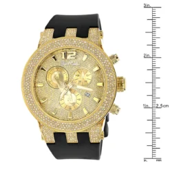 Iced Out Yellow Gold Plated Joe Rodeo Broadway Men's Diamond Watch 5 Carats -PNZ Watches Shop watches iced out yellow gold pltd joe rodeo broadway mens diamond watch 5 carats ruler