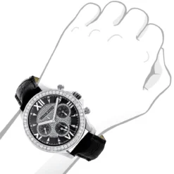 Luxurman Liberty Men's Diamond Watch Black Dial Swiss MVT Leather Band 3ct 7 Luxurman Liberty Men's Diamond Watch Black Dial Swiss MVT Leather Band 3ct -PNZ Watches Shop watches luxurman liberty mens diamond watch black dial swiss mvt leather band 3ct bod