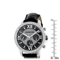 Luxurman Liberty Men's Diamond Watch Black Dial Swiss MVT Leather Band 3ct 9 Luxurman Liberty Men's Diamond Watch Black Dial Swiss MVT Leather Band 3ct -PNZ Watches Shop watches luxurman liberty mens diamond watch black dial swiss mvt leather band 3ct ruler