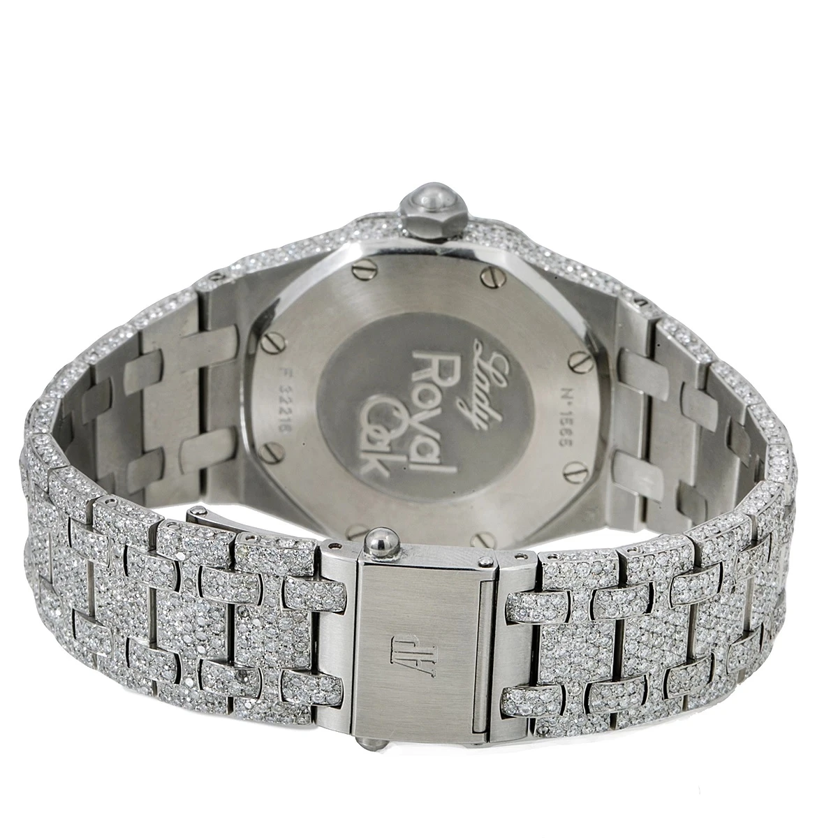 White Dial 33mm Audemars Piguet Royal Oak Ladies Diamond Watch 11.75ct 2 White Dial 33mm Audemars Piguet Royal Oak Ladies Diamond Watch 11.75ct - Image 2
