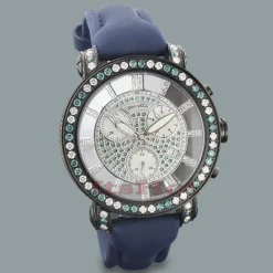 White Blue Diamond Men's Watch By Benny And Co 6.50ct