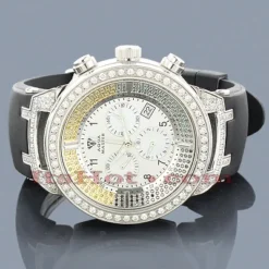 White Yellow Black Diamond Aqua Master Watch 4.25ct