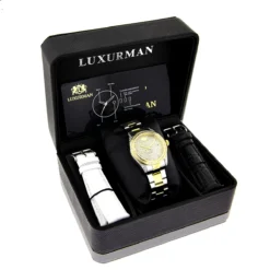 Women's White Yellow Gold Pltd Diamond Watch Two Tone Luxurman Tribeca 1.5ct 8 Women's White Yellow Gold Pltd Diamond Watch Two Tone Luxurman Tribeca 1.5ct -PNZ Watches Shop white yellow gold plated watch two tone womens luxurman tribeca 15ctbox
