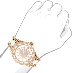 Women's Ceramic Rose Gold Diamond Two Tone White MOP Luxurman Galaxy -PNZ Watches Shop womens ceramic watches rose gold diamond two tone white mop luxurman galaxybod