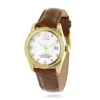Women's Diamond Watch Yellow Gold Pltd W Leather Band Luxurman Tribeca 1.5ct